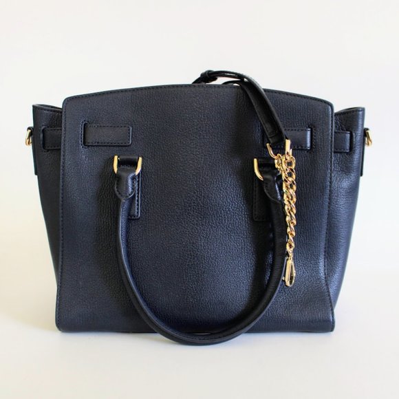 Michael Kors Hamilton Navy Blue Large Leather Satchel with Removable Strap - Picture 3 of 15